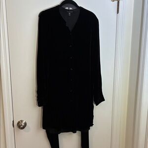 EUC Eileen Fisher Black Velvet Longline Tunic and Leggings